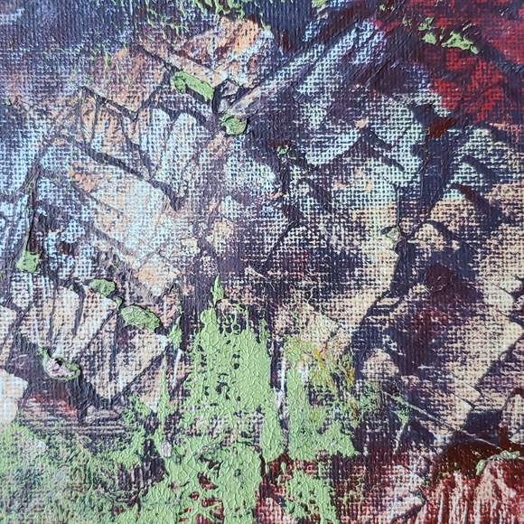 Wall Art Handmade Abstract Acrylic Painting- "Windowpane" - Picture 2 of 6